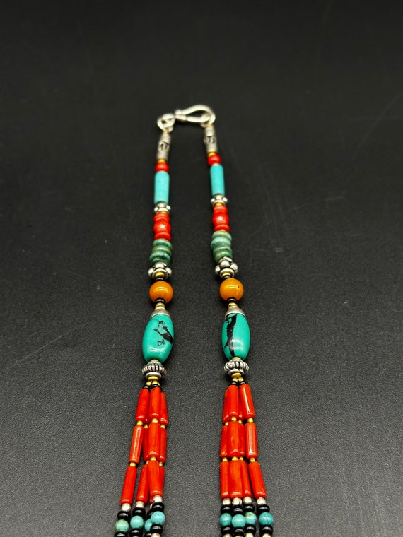 Vintage Tibetan Style Multi String Mix Beads, Tur… - image 4