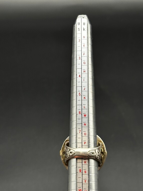 Unique Solid Silver Ring With Green Agate Carved … - image 9