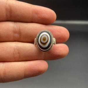 Gammal afghansk silverring med gammal sulemani aqeeq agat, gammal handgjord afghansk ring bild 2