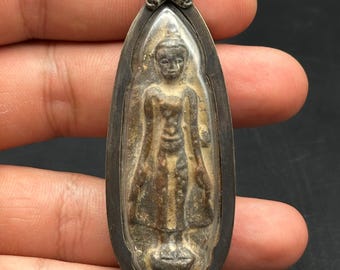 Old Thai Amulet Buddha, Religious Amulet, Buddha Pendant.