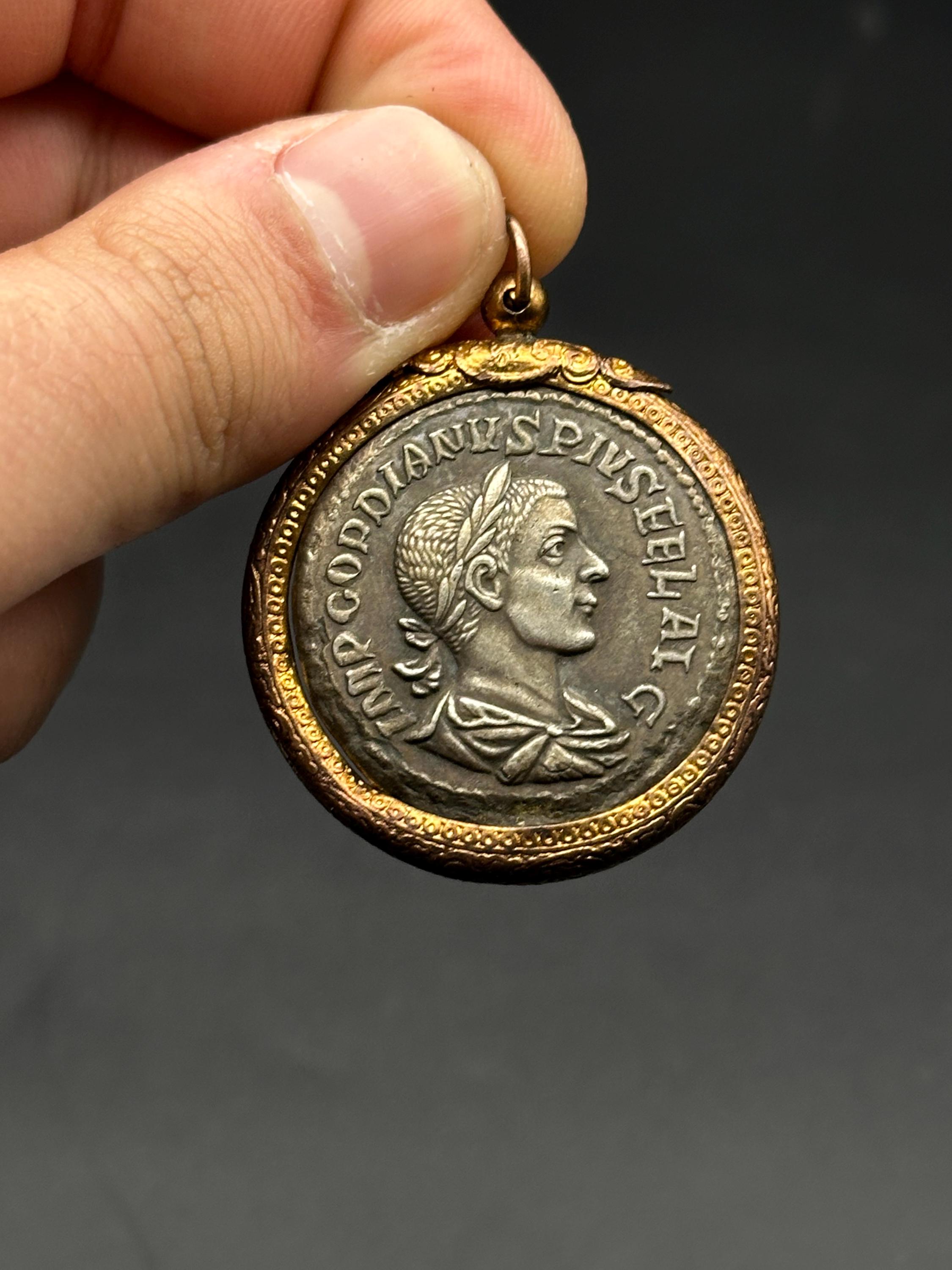 フランクリンミント社 古代  ローマ帝国 ゴルディアヌス３世 素晴らしいアウレウス - ゴルディアヌス3世コイン、本物の古い銀製