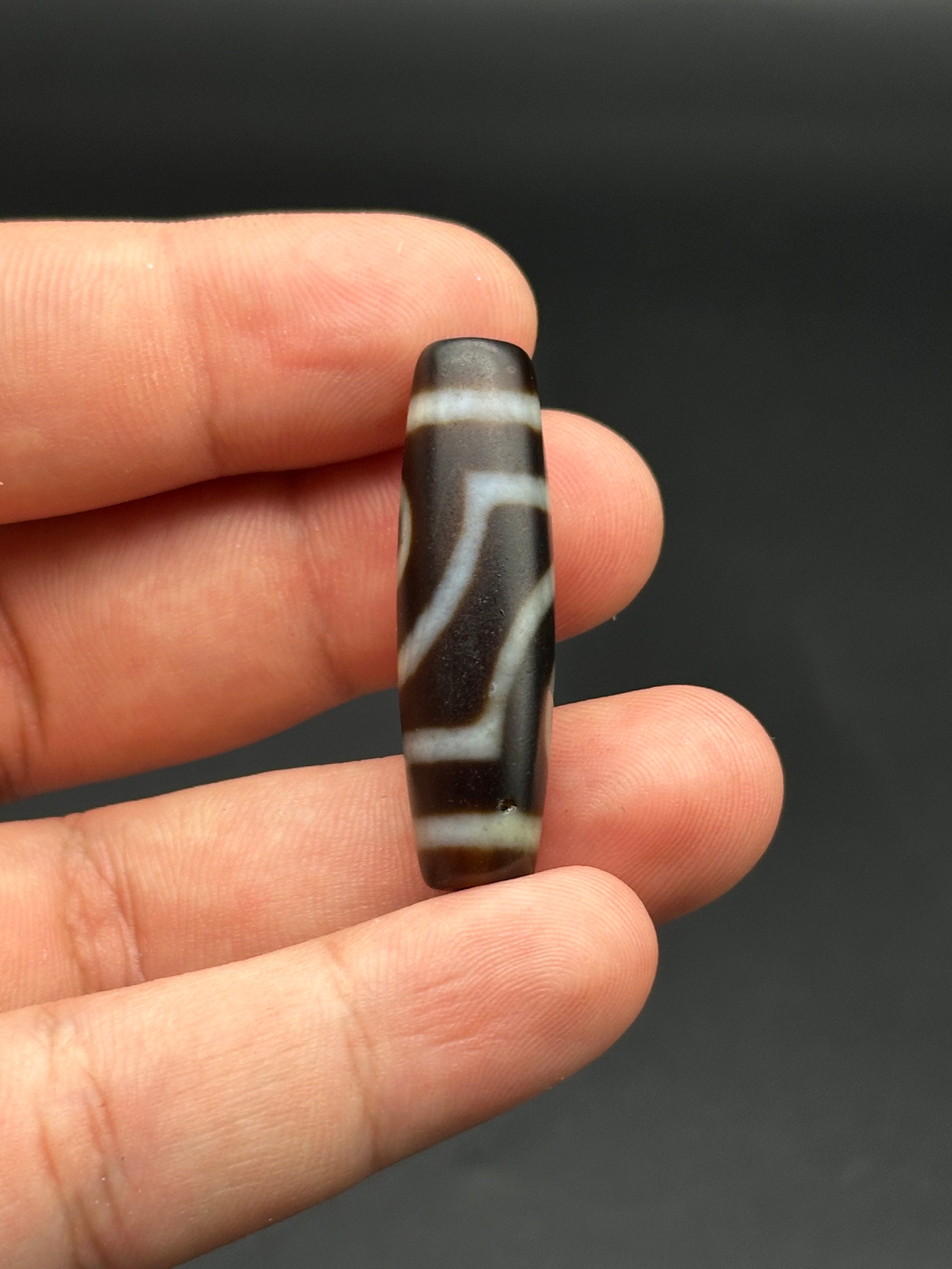 Authentic Old Collectible 2 Eye Tibetan Dzi Beads, Tibetan