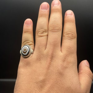 Gammal afghansk silverring med gammal sulemani aqeeq agat, gammal handgjord afghansk ring bild 5