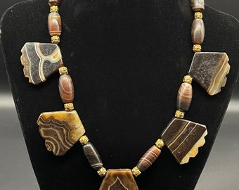 Very Beautiful Old Ancient Yemani Suleimani Aqeeq Agate Stone, Rare Suleimani Necklace