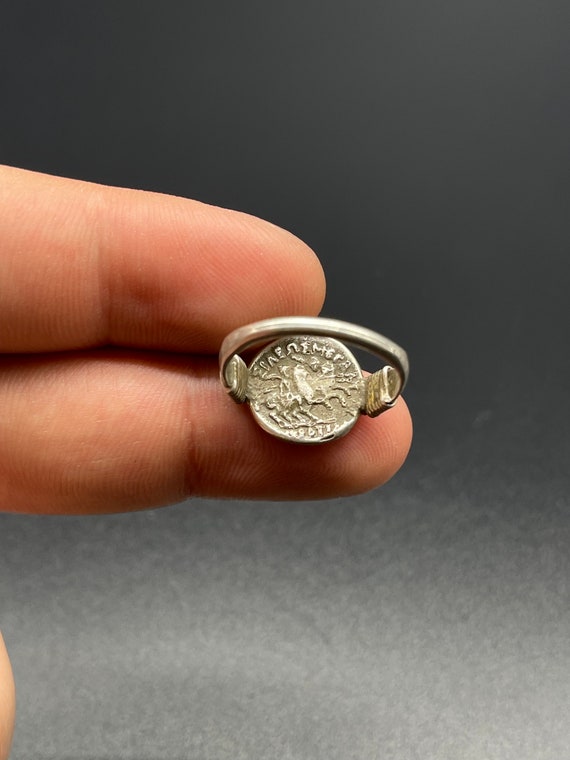 Ancient Coin of INDO-GREEK Silver Coin Ring, Unis… - image 3