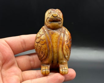 Beautiful Ancient Mongolian Jade Unknown Figure Handcrafted Home Decoration Art Deco Top Quality