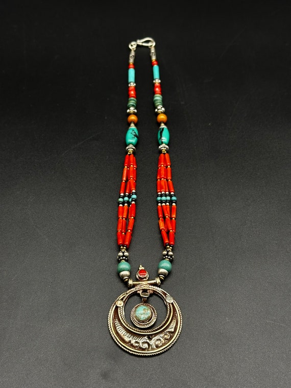Vintage Tibetan Style Multi String Mix Beads, Tur… - image 3
