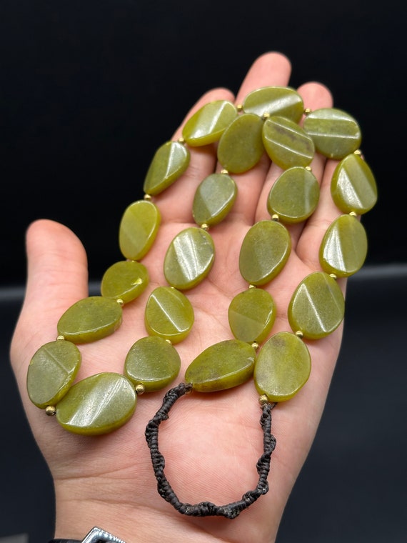 Very Beautiful Natural Jade Beads Mala Necklace