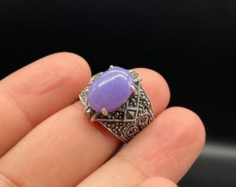 Very Unique Natural Purple Opal Stone Ring With With 92.5 Sterling Silver Ring