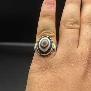 Gammal afghansk silverring med gammal sulemani aqeeq agat, gammal handgjord afghansk ring bild 6