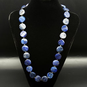 Wonderful Natural Blue Lapis Lazuli Beads Necklace From Bamiyan Afghanistan
