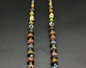 非常に美しい古代ビザンチンローマのガラスビーズ、モザイクビーズ