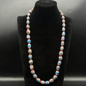 Wonderful Old Venetian Trade Beads With Blue And White Color Beads Necklace
