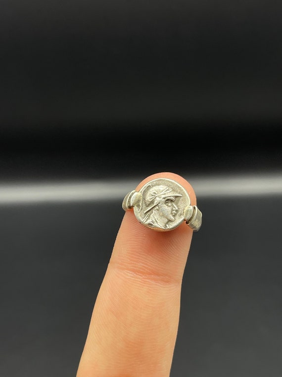 Ancient Coin of INDO-GREEK Silver Coin Ring, Unis… - image 1