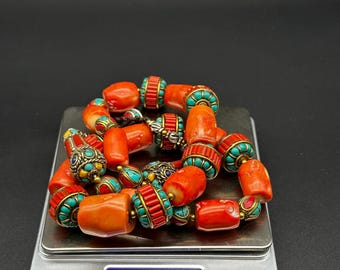 Perline tibetane distanziatrici rotonde da 8 mm, tono argento antico, 10 pezzi, opzioni per lotti sfusi (60238-1553) - Italia