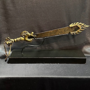 Tibetan Buddhist Ritual Sword With Dragon Handle & Flaming Tip, Tibetan Buddhist Ritual Sword, Wisdom Sword, Old Khadga, Old Tibetan Sword