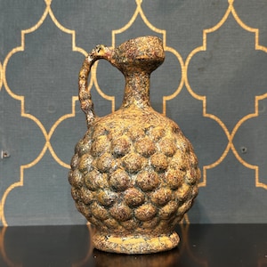 Old Ancient Roman Glass Wonderful 2nd Century B.C.E Jug With Excellent Patina