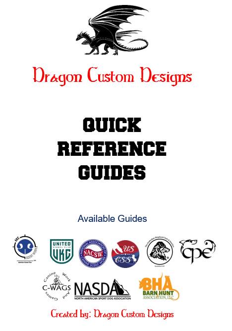 Pick 3 - Nosework Quick Reference Guides