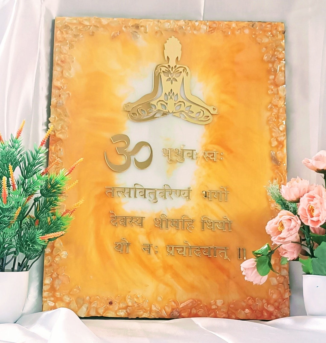 Handmade Resin Gayatri Mantra Frame A Wall Decor Item for Your Home ...