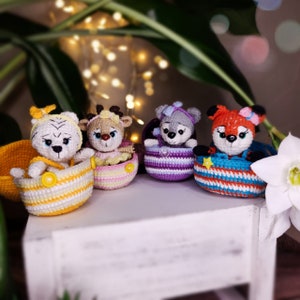 Fox, Tiger, Wolf and Fawn Amigurumi Crochet Pattern. Easter Crochet Toy. Egg Surprise Collection. Easter Decoration, in Eng-US PDF