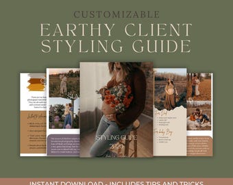 Earthy Styling Guide- Canva Compatible Photographer's Client Guide