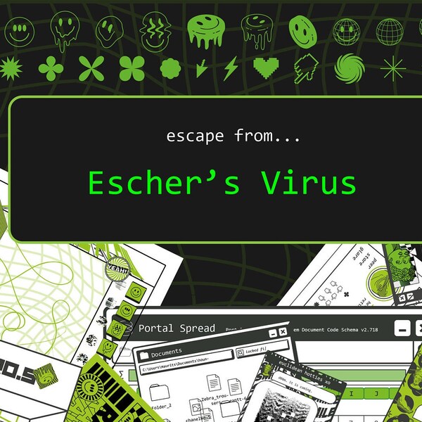 Escape from... Escher's Virus | Printable Escape Room | Difficulty - Hard | Surrealist Escape Puzzles