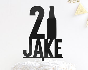 21st Birthday Cake Topper | Wooden Name Cake Topper | Happy 21st cake topper | Custom Acrylic Cake Topper | Wooden Birthday Cake Topper