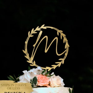 Initial Cake Topper for Wedding Anniversary,  Custom Name Cake Topper Personalized, Monogram Wedding Cake Topper, Bridal Shower Cake Topper