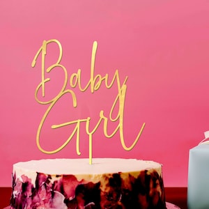 Baby Girl Cake Topper |  Baby Shower Cake Topper | Rustic Baby Shower | Gender Reveal Cake Topper | Wooden Cake Topper