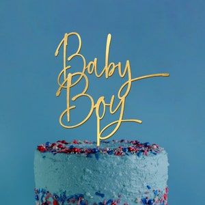 Baby Boy Cake Topper |  Baby Shower Cake Topper | Rustic Baby Shower | Gender Reveal Cake Topper | Wooden Cake Topper