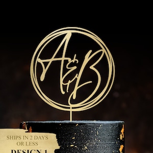 Letter Wedding Cake Topper, Gold Initial Wedding Cake Topper, Personalised Cake Toppers, Wooden Wedding Toppers, Custom Cake Topper