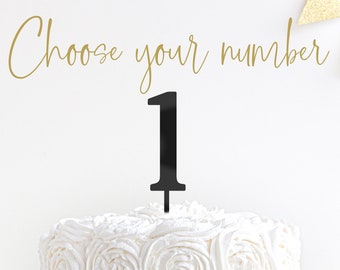 Custom Number Cake Topper, First Birthday cake topper, Acrylic Cake Topper, One cake topper, Wooden Cake Topper, 1 Cake Topper, 2 3 4 5 6