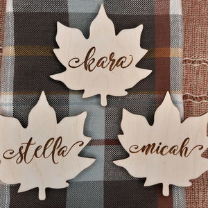 Thanksgiving Table Decor,  Thanksgiving Place Cards,  Maple Leaf Place Cards,  Thanksgiving Decorations, Custom Place Tag Names, Fall Decor