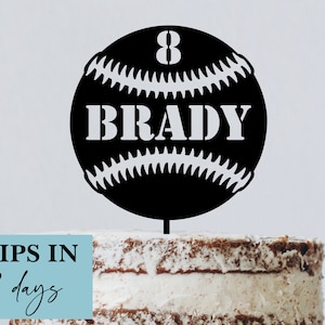 Solid Baseball Cake Topper for Baseball Party, Birthday Cake Topper, Baseball Decor, Custom Topper, Baseball Baby Shower, Softball Topper