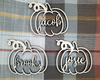 Thanksgiving Table Decor,  Thanksgiving Place Cards,  Pumpkin Place Cards,  Thanksgiving Decorations, Custom Place Tag Names, Fall Decor