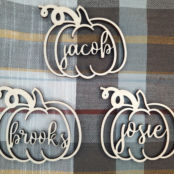 Thanksgiving Table Decor,  Thanksgiving Place Cards,  Pumpkin Place Cards,  Thanksgiving Decorations, Custom Place Tag Names, Fall Decor