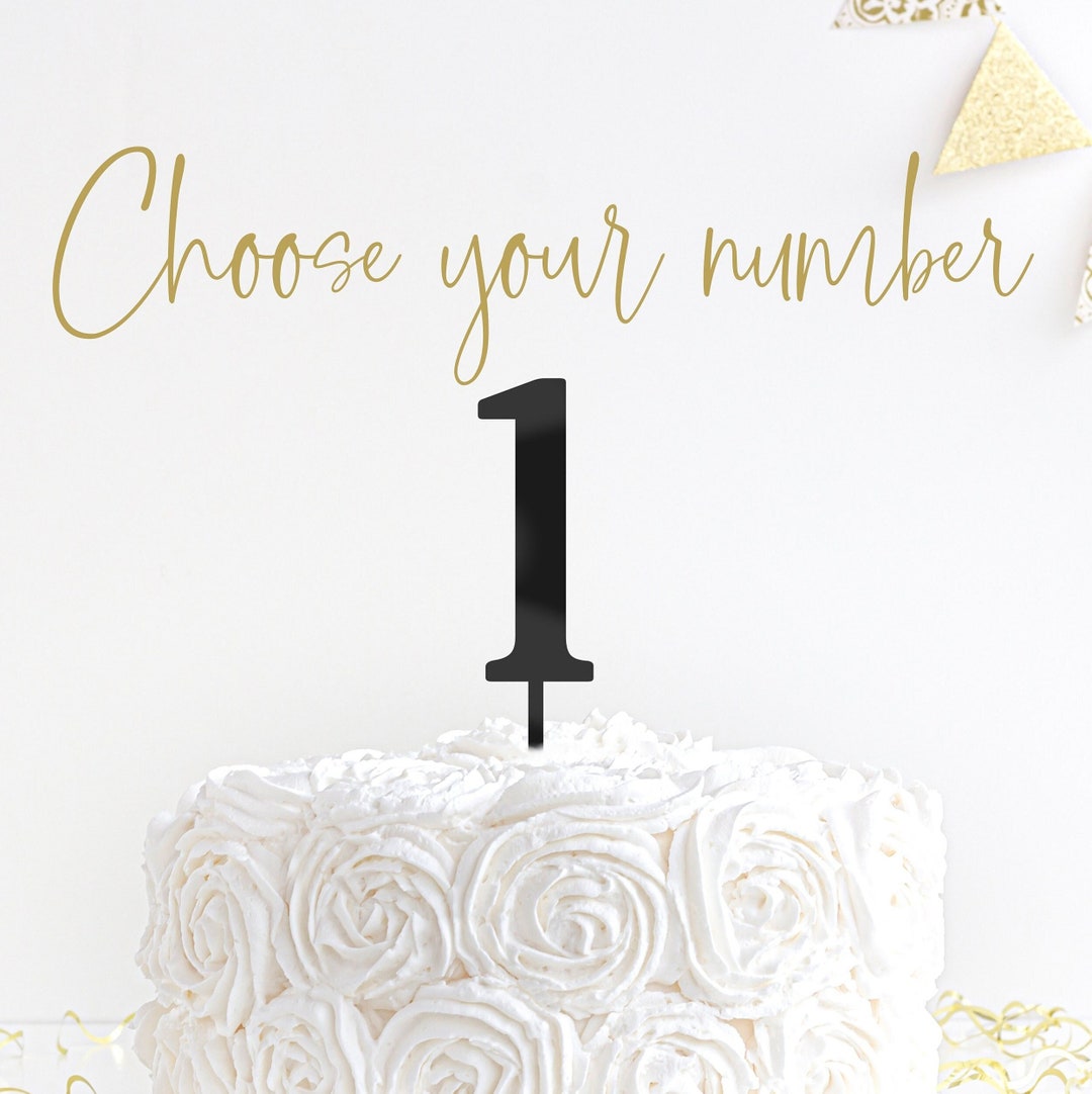 Custom Number Cake Topper, First Birthday Cake Topper, Acrylic Cake
