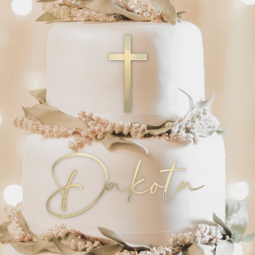 breloque pour gâteau de baptême personnalisée | Breloque pour gâteau croix | de gâteau de première communion personnalisé | Breloques pour gâteau de baptême et de confirmation