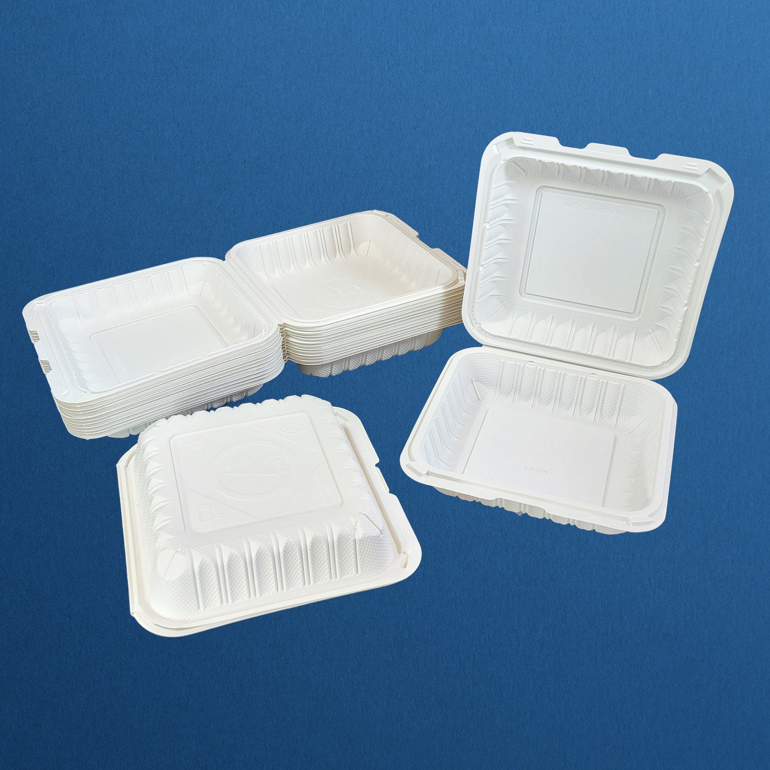 8" x 8", Clam Shell Food Take Out Container, 8 inch