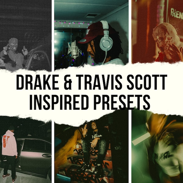 13 préréglages inspirés de Drake & Travis Scott pour Lightroom / Lightroom Presets, Blogger Presets, Music Cover Presets, Rapper Presets