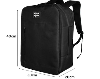CabinFly Pacemaker 40x30x20cm Backpack Wizzair Vueling Transavia Black Carry-on Luggage 24 Liters