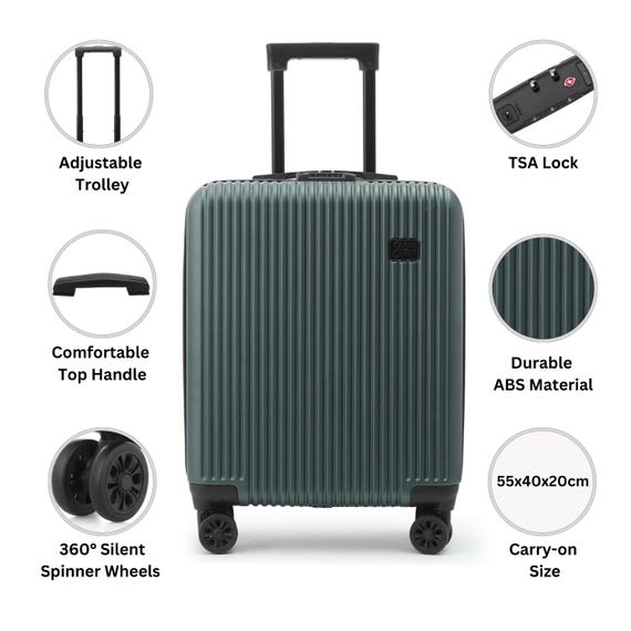 Trolley Bagaglio A Mano 55x40x20 Bagaglio A Mano 55x40x20 Flight Knight Premium Set Di 2 Valigie Da Cabina Leggere - 8 Ruote Girevoli - Lucchetto Tsa Integrato E Porta Usb - Bagaglio