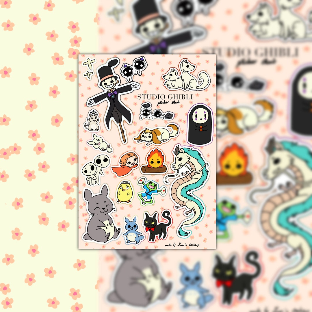 Kawaii Anime Sticker Sheet Cute Anime Sheet Studio GHIBLI Etsy