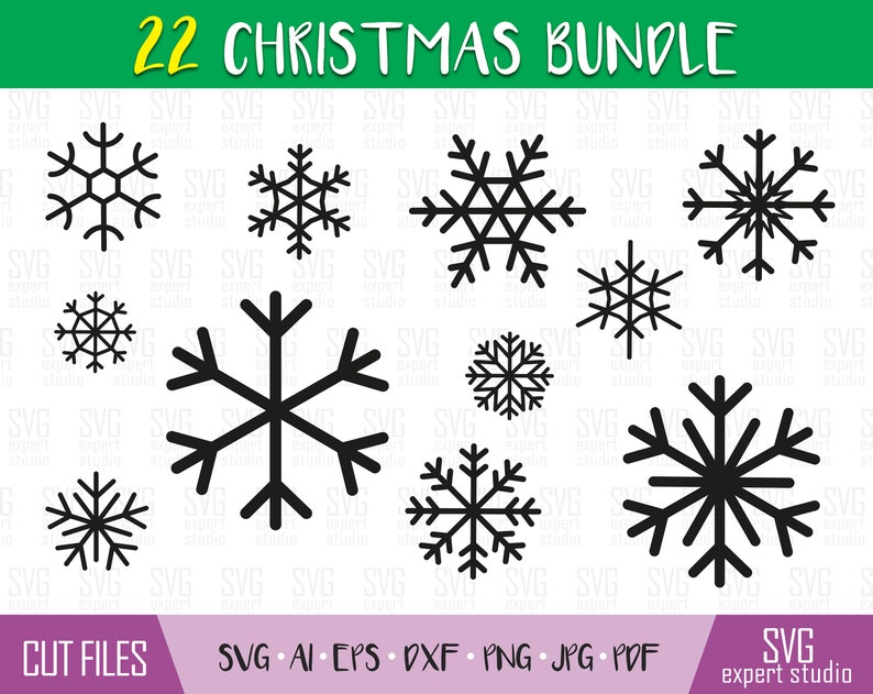 Snowflakes Svg Bundle Snowflakes Svg Christmas Bundle Etsy