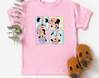 Minnie Mouse Bow Collage Shirt for Kids, Pink Disney Minnie Shirt, Minnie Besties Shirt, Disney World Girls Trip, Minnie Birthday Kids Tee