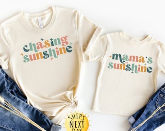 Chasing Sunshine and Mama's Sunshine Shirt, Mommys and Me Shirt, Toddler Shirt, Mom Gift, Toddler or Youth Sweatshirt,Mother's Day Gift