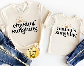 Chasing Sunshine Mommy and Me Matching Shirt Set, Mother's Day Gift