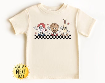 Game Day Toddler Shirt, Retro Baseball Kids Tee