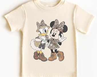 Retro Minnie Daisy Safari Leopard Shirt - Animal Kingdom Leopard Besties Tee - Lets Get Wild WDW Matching Family Trip 2026