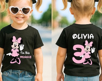 Minnie Custom Birthday Shirt - Disney 3rd Birthday Tee - Mouse Party T-Shirt - Minnie Toddler Sweatshirt